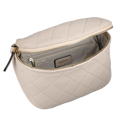 Quilted Leather Shoulder Pouch with Chain Shoulder Strap Attachment
