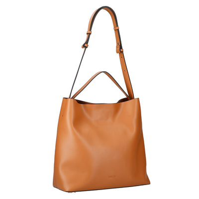 Leather Tote Bag with Detachable Pouch