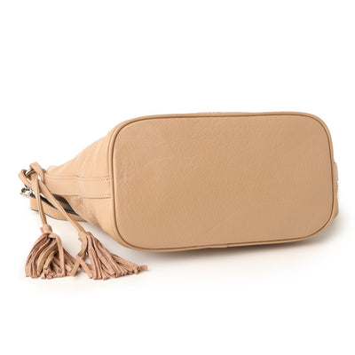 Shrink Leather 2 Way Handbag with Charm