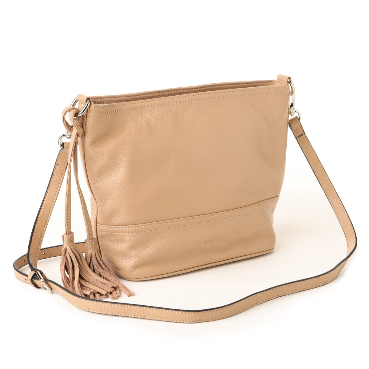 Shrink Leather 2 Way Handbag with Charm