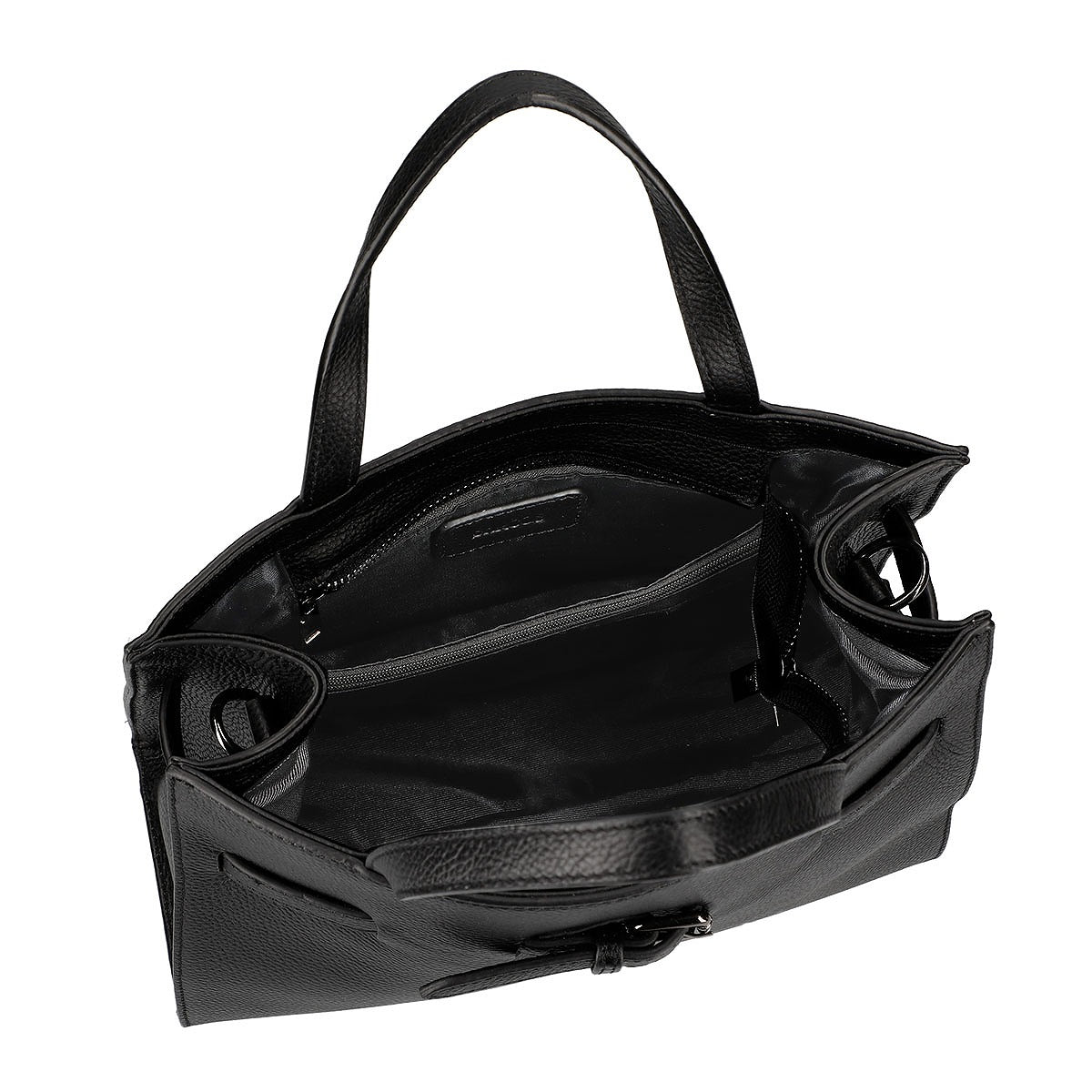 2 Way Leather Handbag with Outer Belt Design