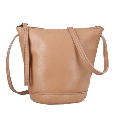 Simple Leather Shoulder Bag - Trapezoid Design