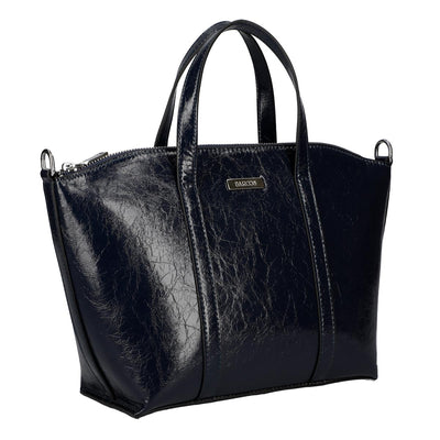 2 Way Leather Handbag with Shoulder Strap Attachment - Japanese Washi Paper Design