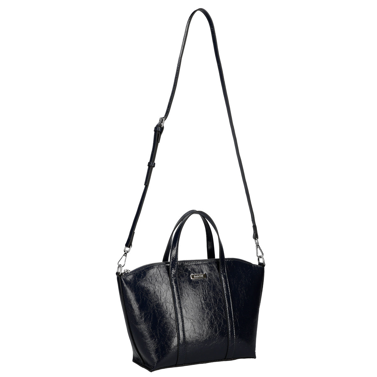 2 Way Leather Handbag with Shoulder Strap Attachment - Japanese Washi Paper Design