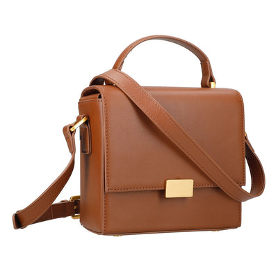 2 Way Square Design Leather Shoulder Bag