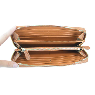 Round Zip Leather Wallet