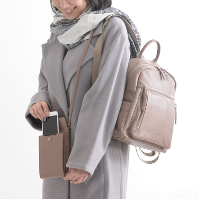 Airy Bundle : Leather Backpack and Smartphone Pochette