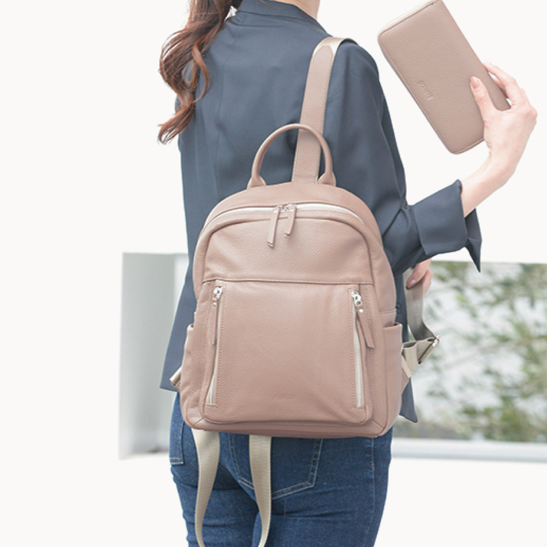 Shrink Leather Backpack and Long Wallet Bundle – Barcos.Shop