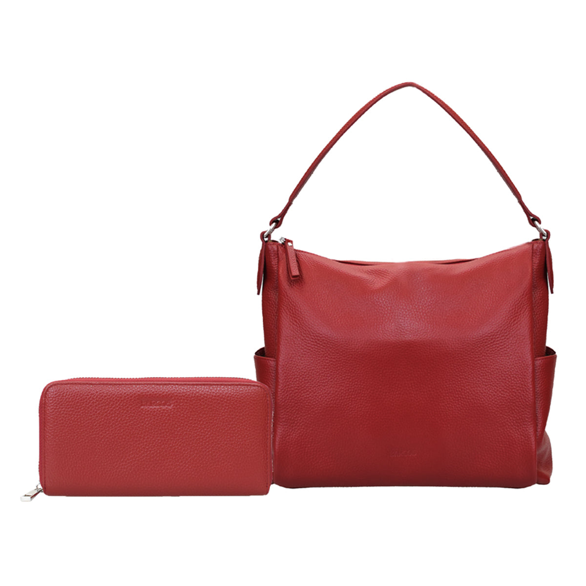 Shrink Leather Shoulder Bag and Wallet Bundle
