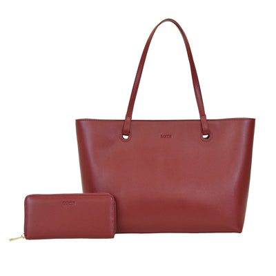 Smooth Leather Tote Bag & Wallet Bundle