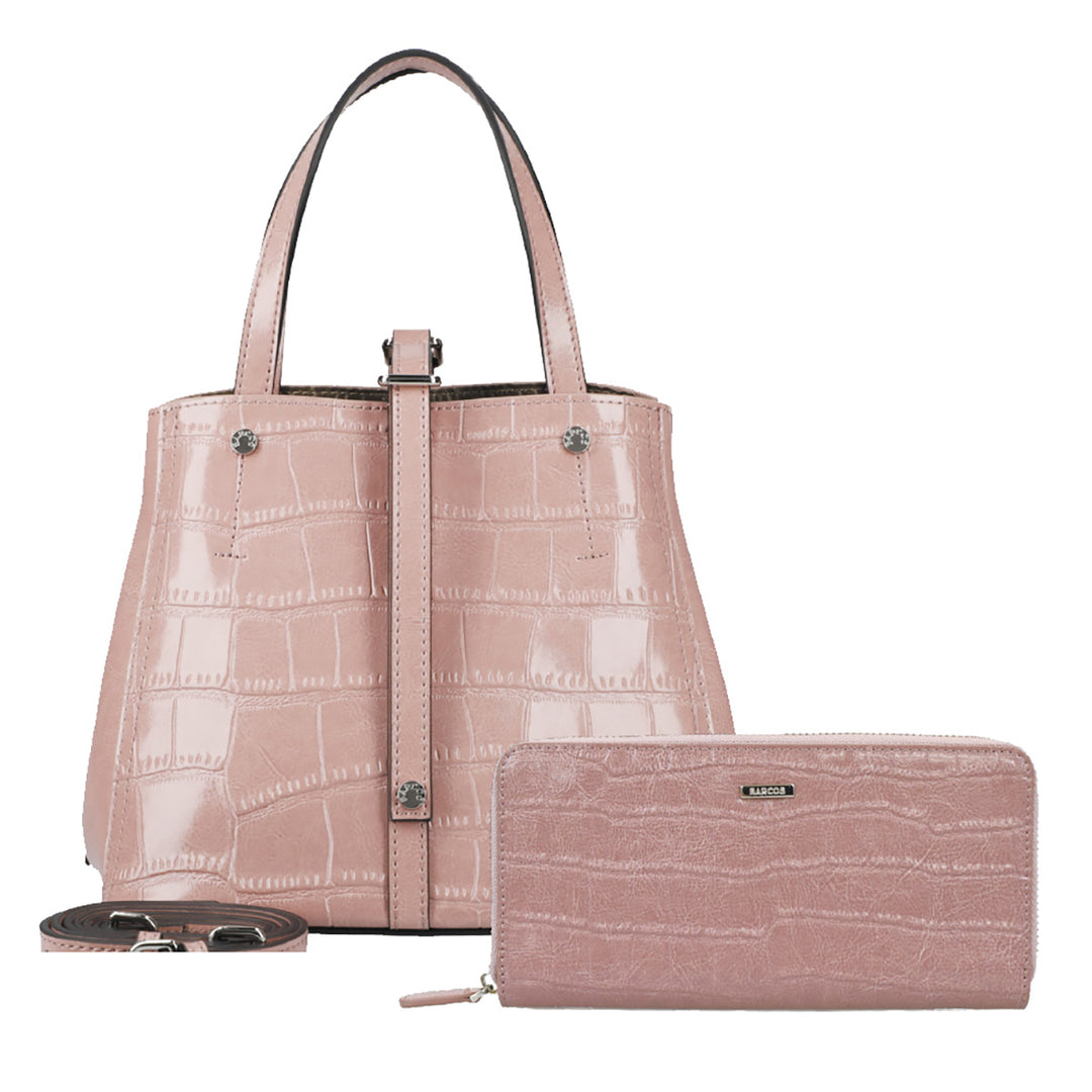 Anne Morellini Croc Embossed hotsell Tote in beige and light pink