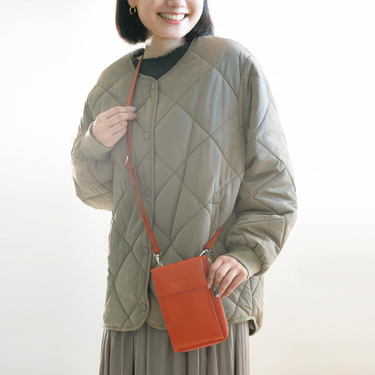 AMIGO L-Shape Shrink Leather Smartphone Pochette