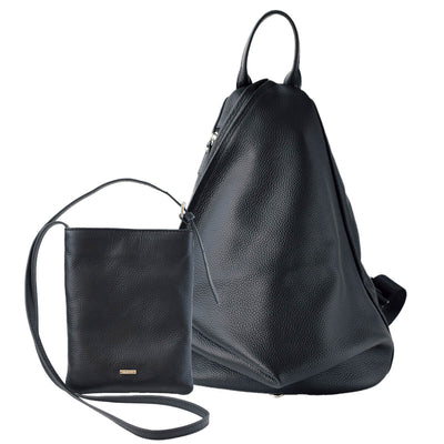 Shrink Leather Backpack & Pochette Bundle