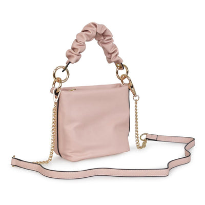 Leather Mini Bag with Ruffle Handle and Shoulder Strap