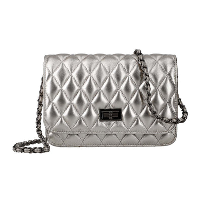 Quilted Shoulder Bag with Chain Strap