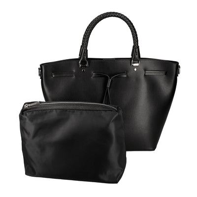 Black 2 Way Leather Handbag