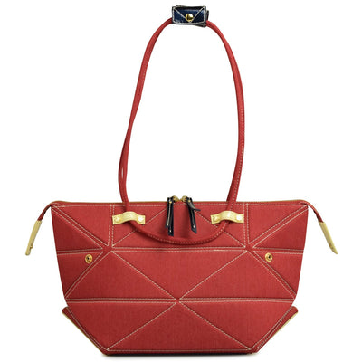 Aries Origami Handbag - Denim Large Red Long Type